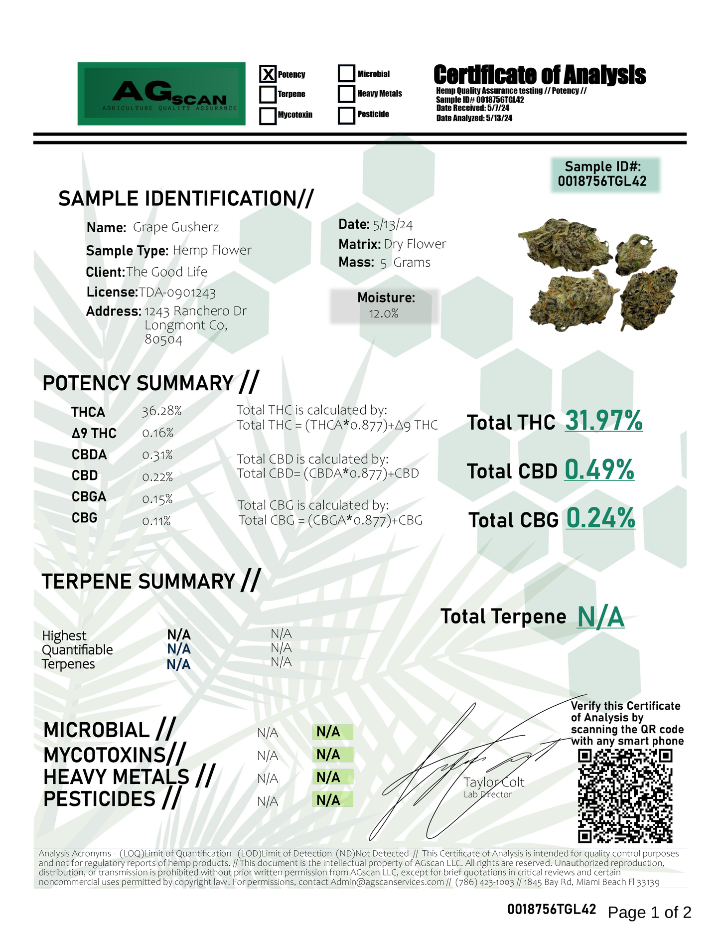 Legal Leaf Exotic THCA Flower: Grape Gushers