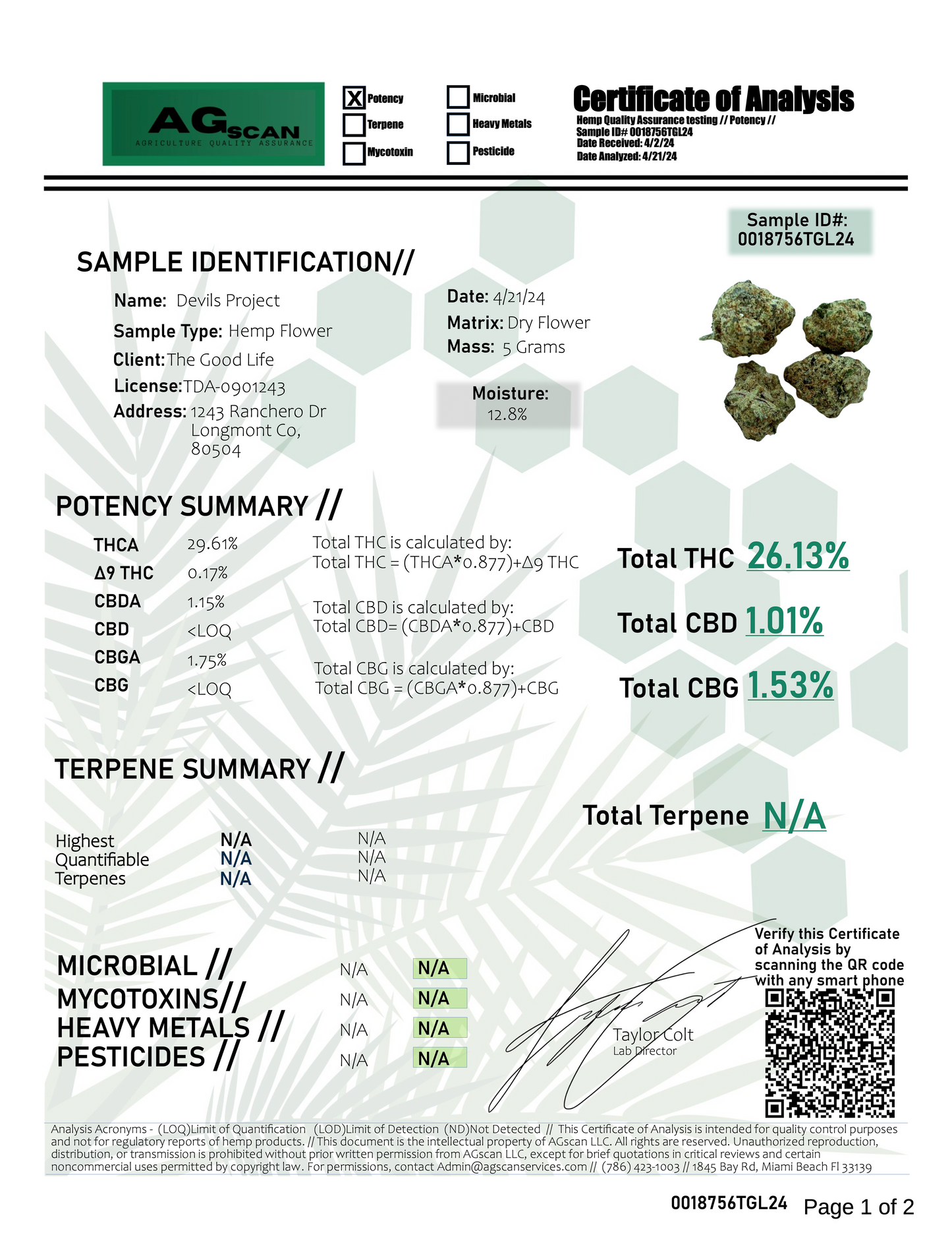 Leaf Exotic THCA Flower: Devils Project